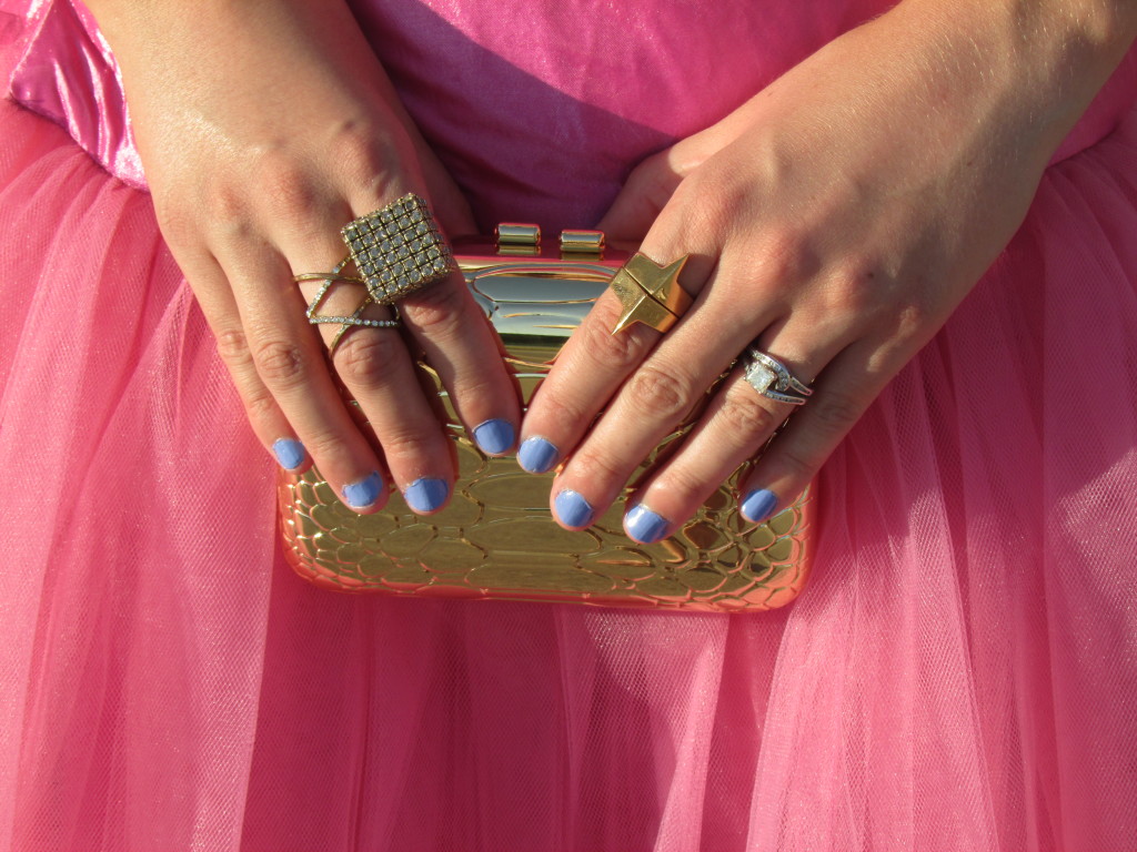 Bebe clutch, Botkier ring, Forever 21 ring