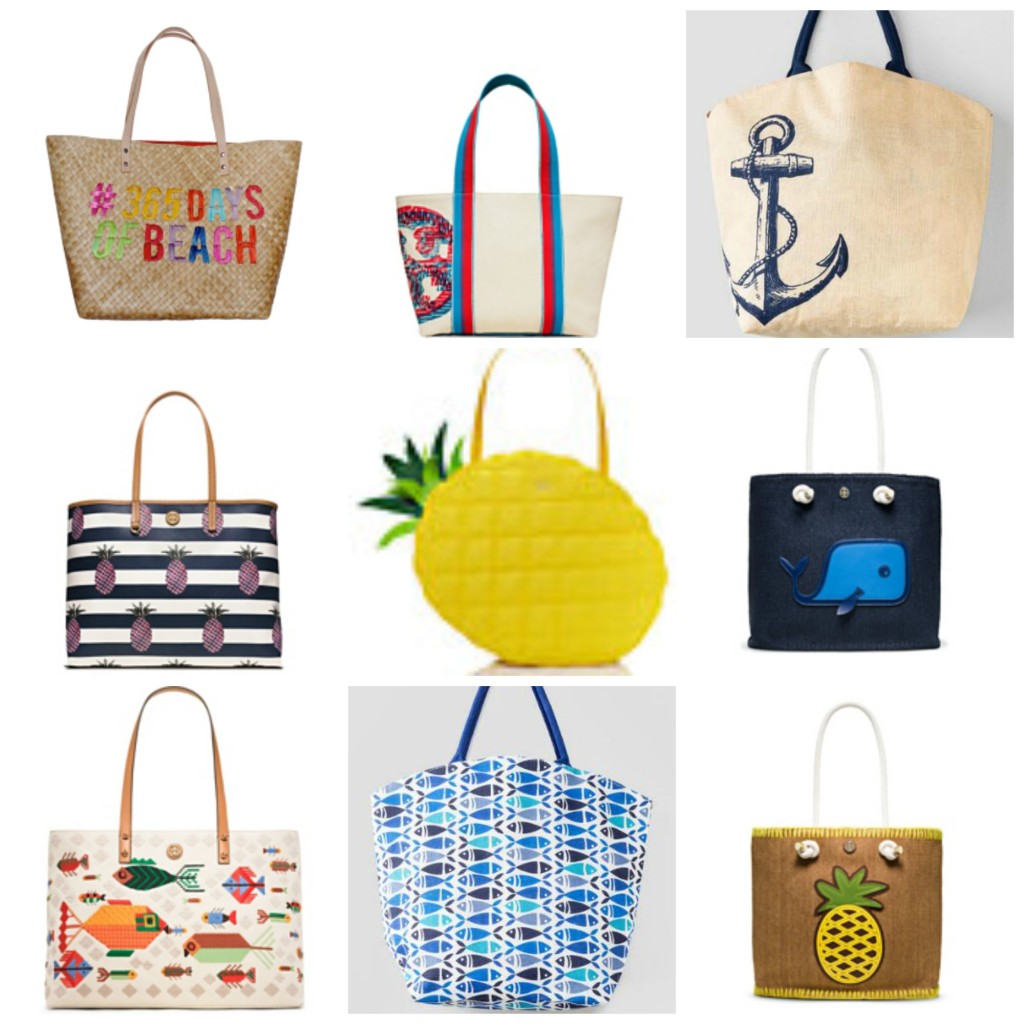 Tory Burch, Kate Spade, beach bags, pineapples