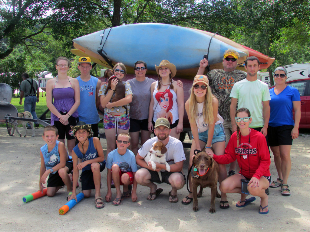 family photo, camping, Decorah, Iowa