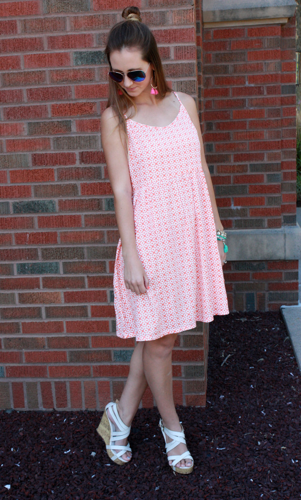 Shoe Dazzle wedges, Old Navy Dress