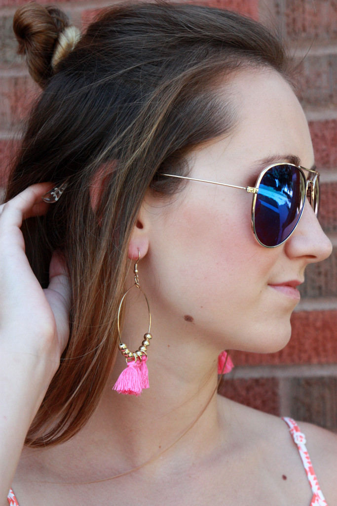 tassel earrings, Old Navy, aviators