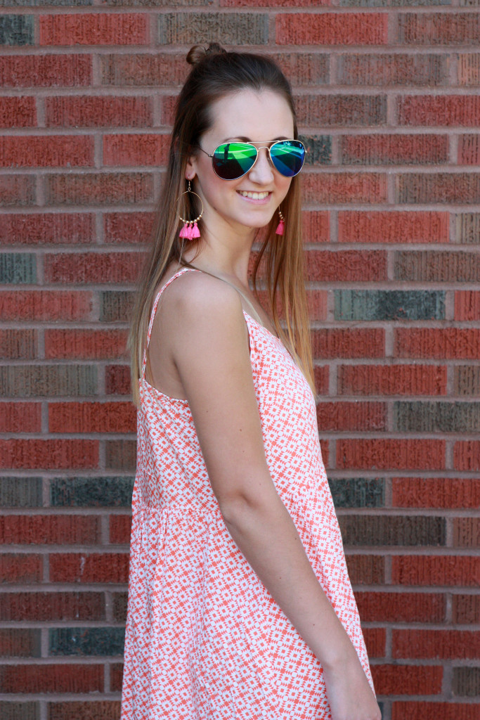 tassel earrings, Old Navy Dress