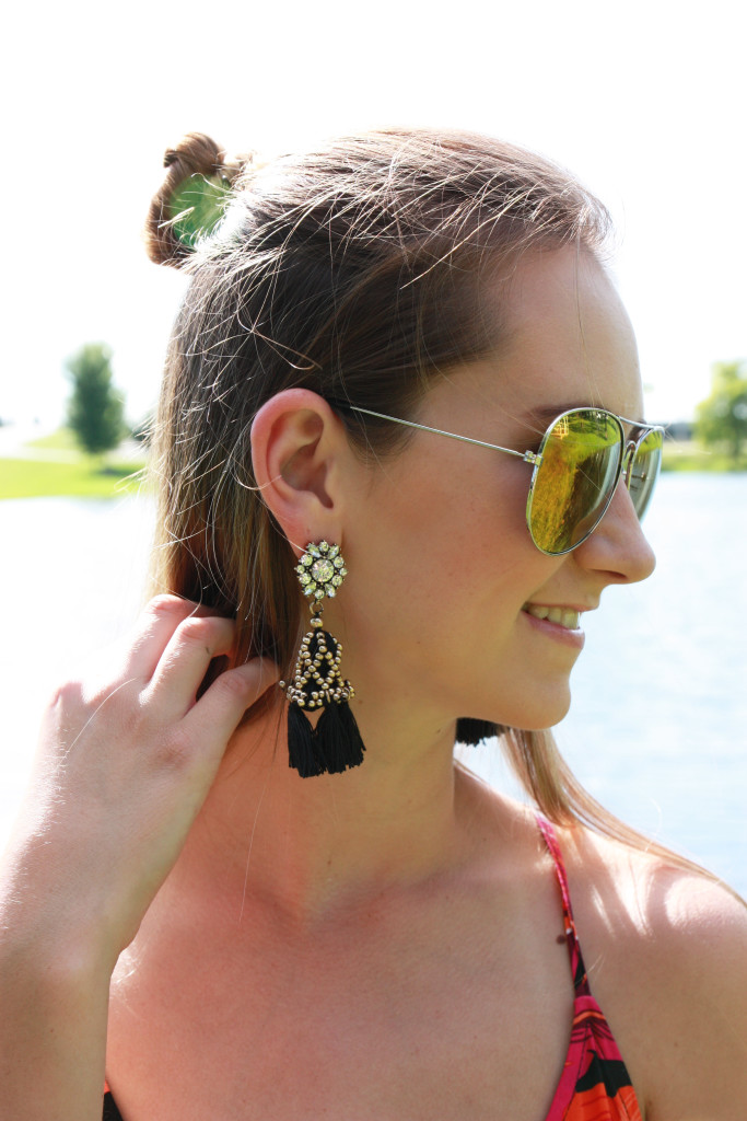 Happiness Boutique, tassel earrings, aviators