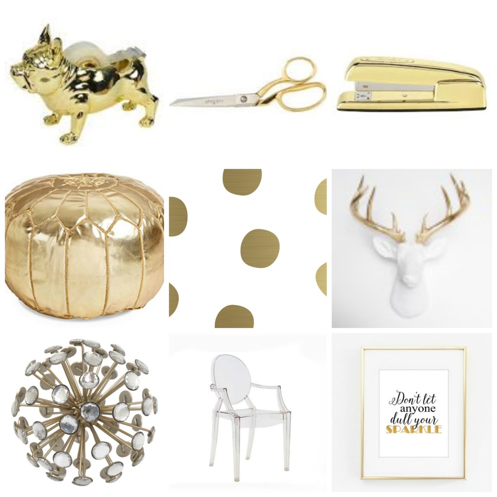 gold office decor, Nate Berkus, Target