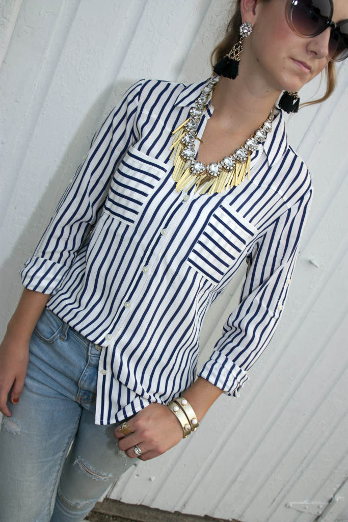 nautical stripes, white, blue, Express