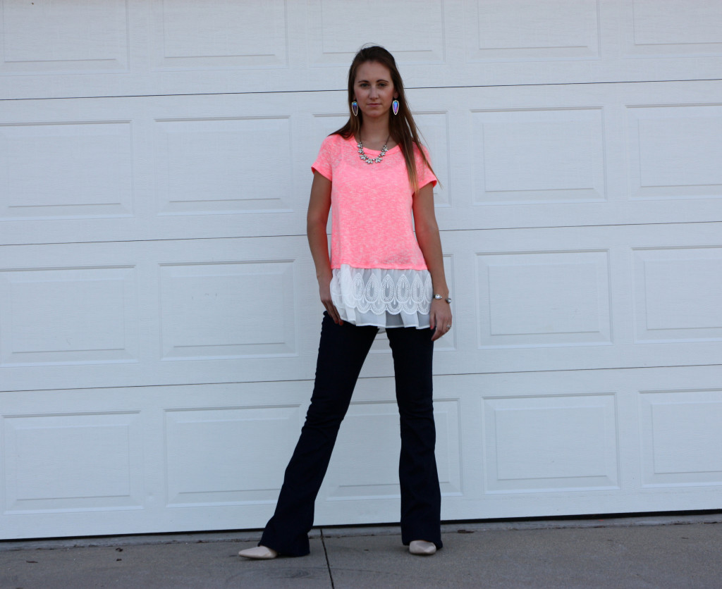 Express, flare jeans, lace