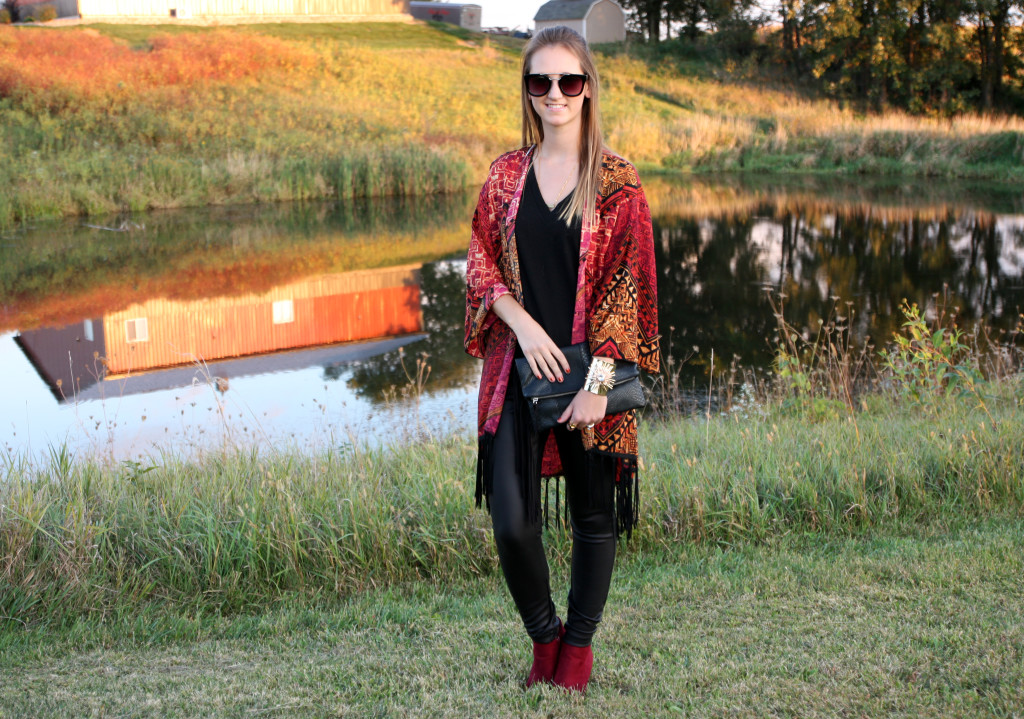 fringe kimono, aztec, Love Me Apparel