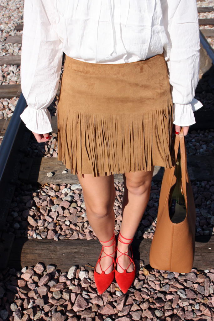 fringe suede skirt, Dry Goods, Topshop