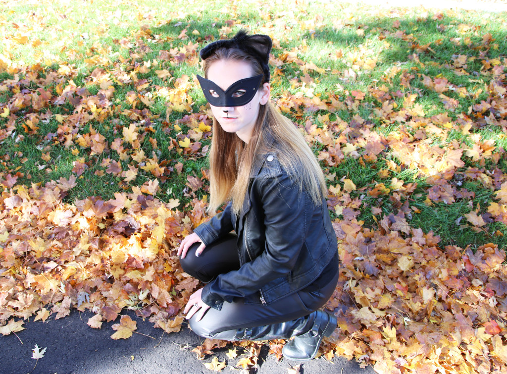 black, diy cat woman Halloween costume