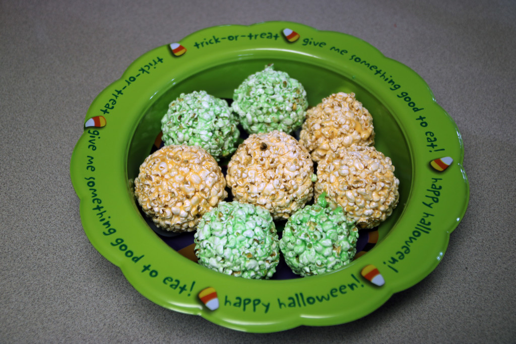 Halloween popcorn balls