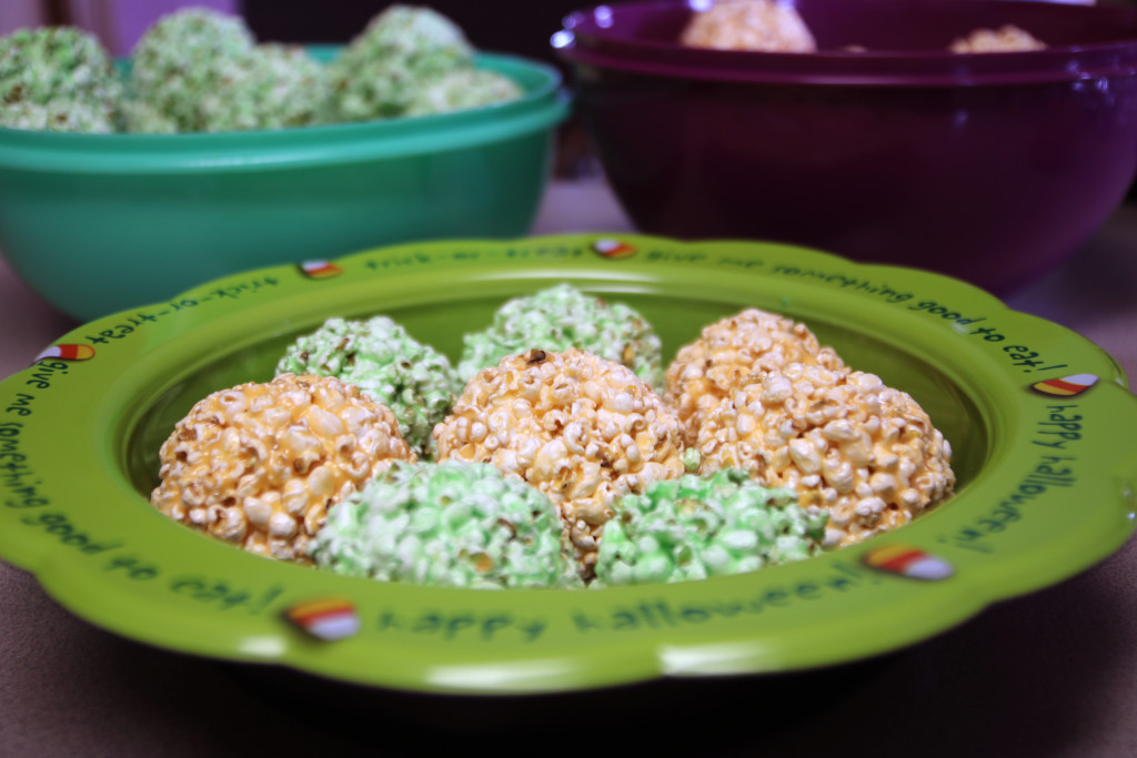 Halloween popcorn balls