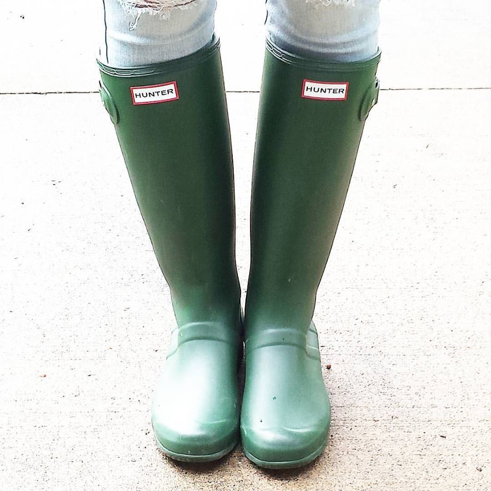 green hunter boots