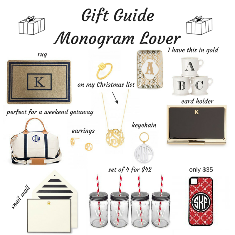 monogram gift guide, monogram lover