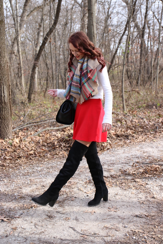 holiday look, Forever 21 skater skirt