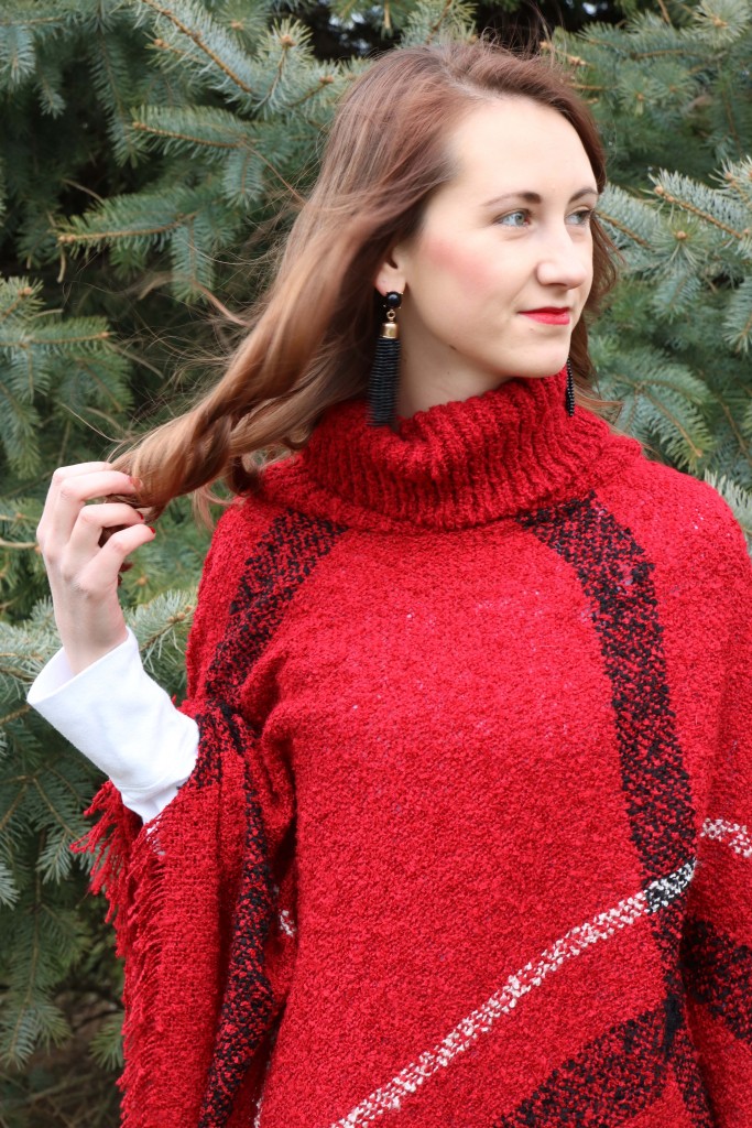 JuJu Lane Boutique, red plaid poncho