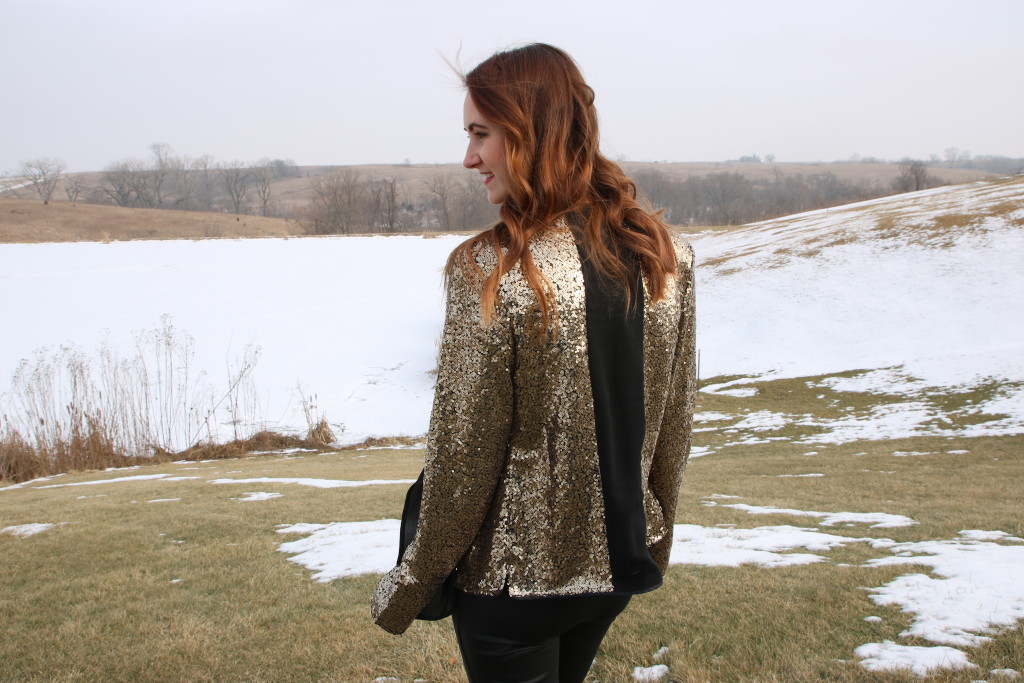 gold sequin blazer