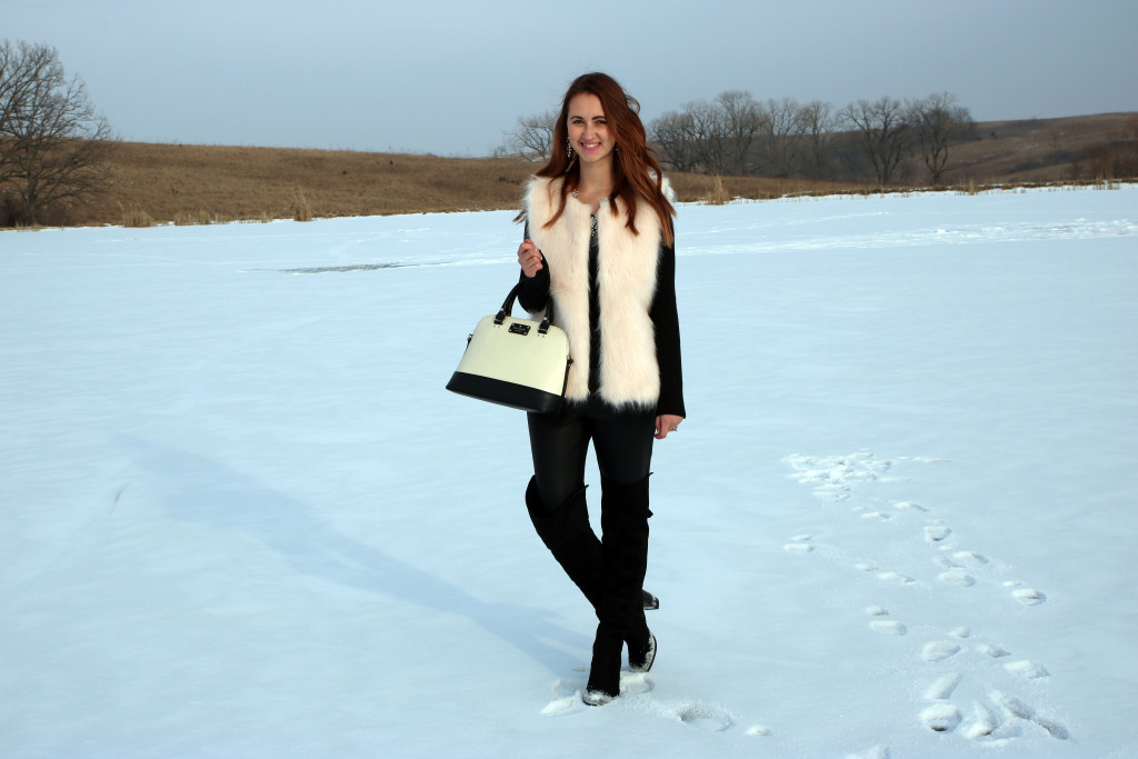 Kate Spade bag, OTK boots