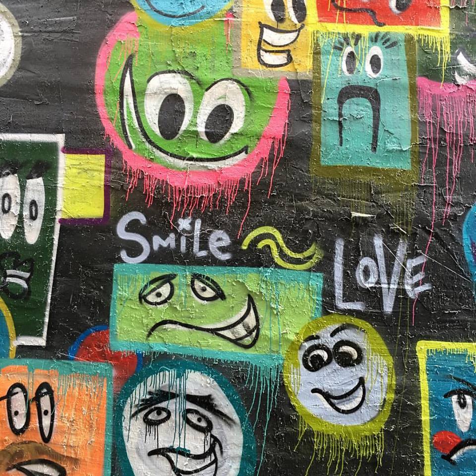 downtown, Iowa City, Iowa, smile wall