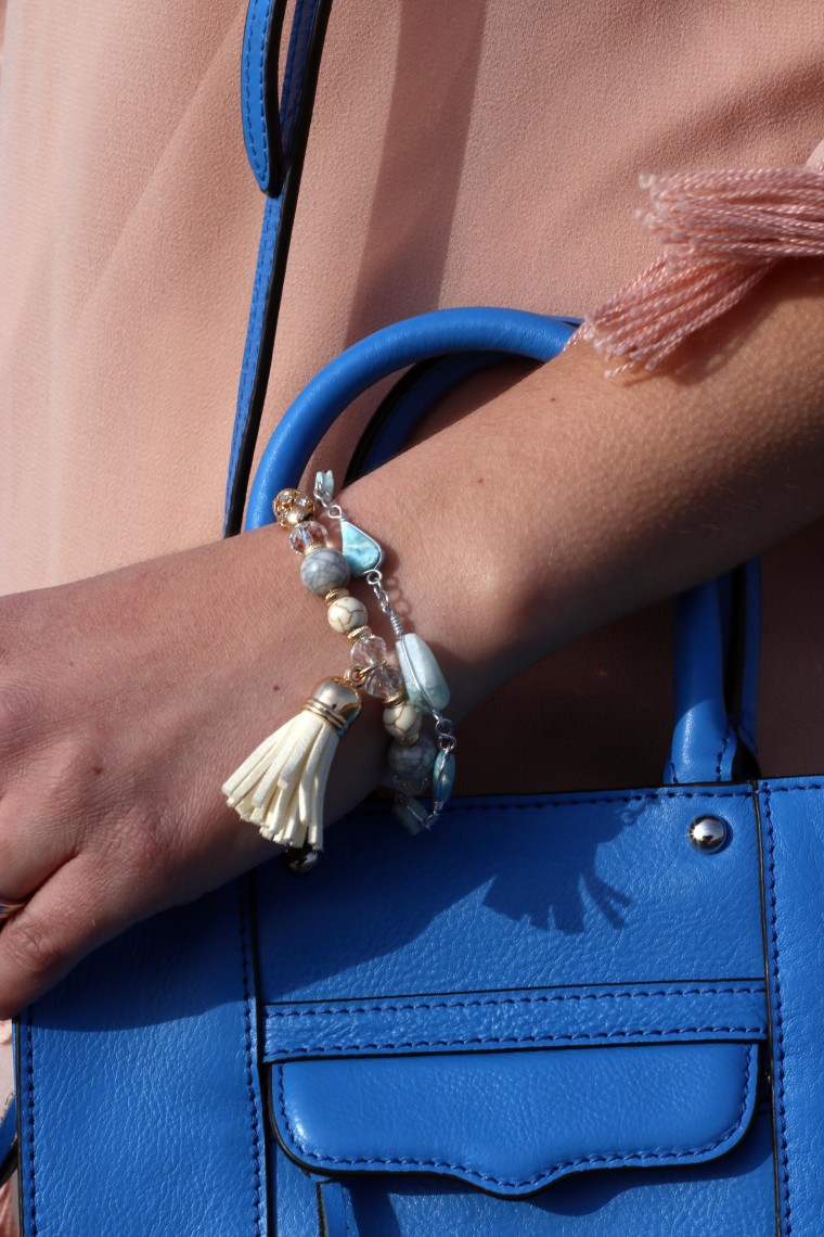 Express tassel bracelet, Rebecca Minkoff mini tote