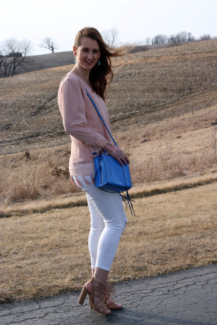 windy, Spring colors, pastel pink, Rebecca Minkoff tote, Sam Edelman sandals