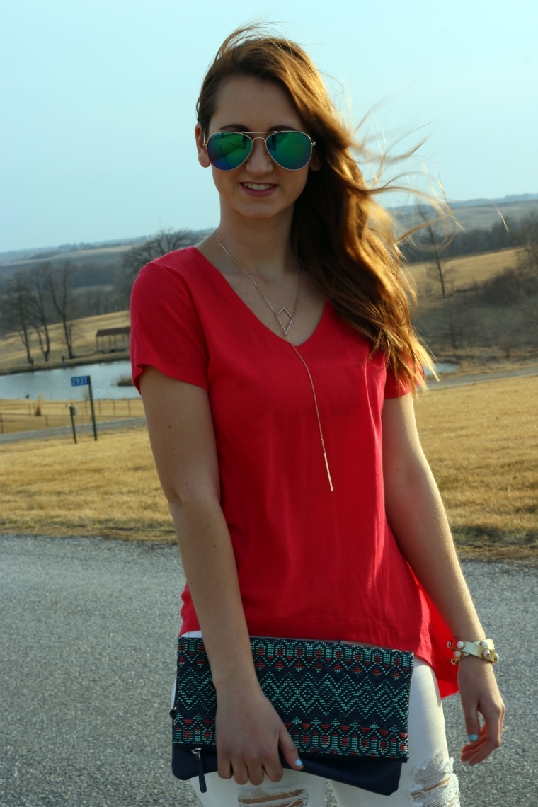 Orange top, Express, spring look