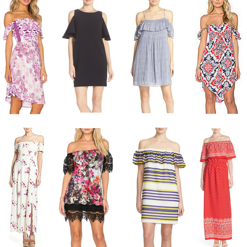 off the shoulder dresses, Nordstrom, Revolve clothing, floral, Spring dresses