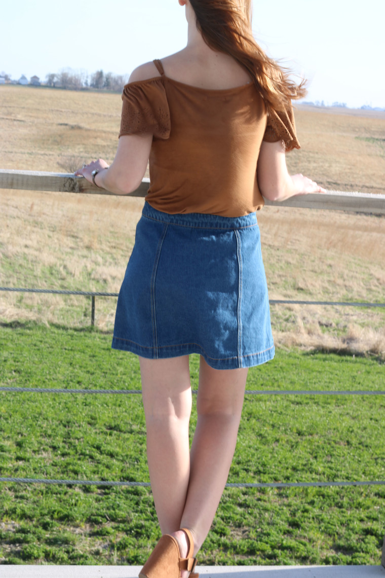 70's look, suede off the shoulder top, Target suede wedges