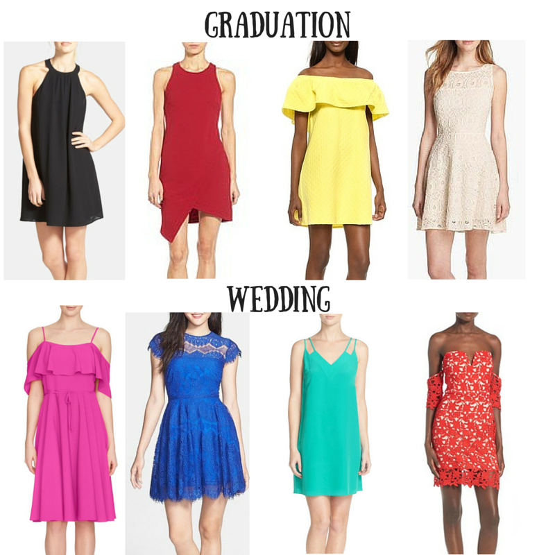 graduation dresses, wedding guest dresses, spring, bright colors, Nordstrom