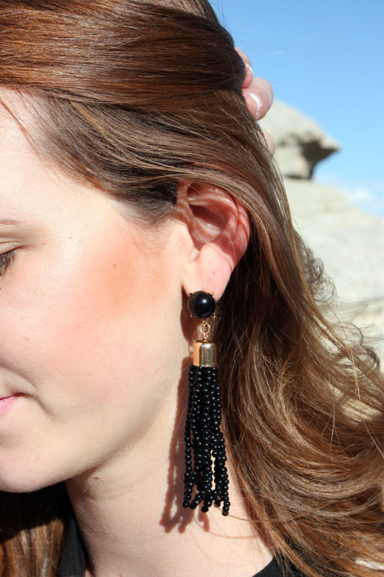 Purple Peridot earrings, tassels