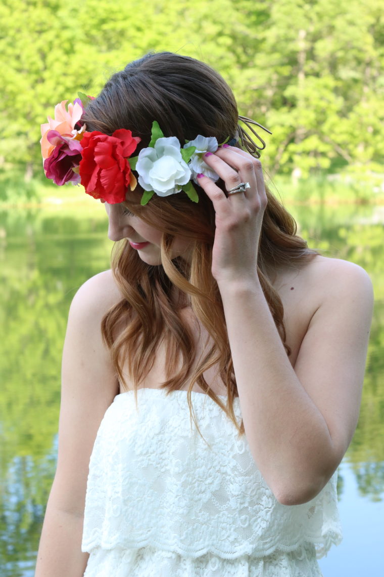 floral crown, headbands of hope, great cause, Express lace dress