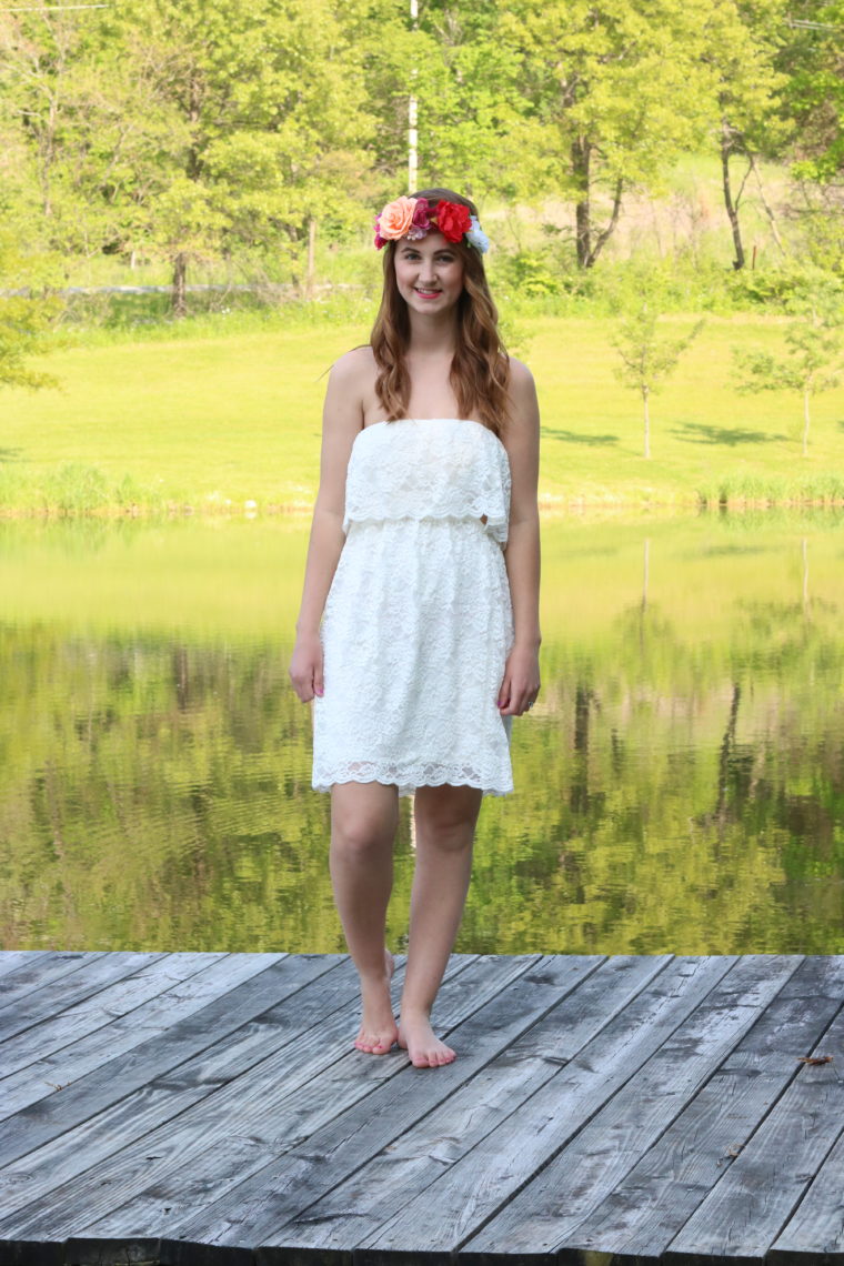 headbands of hope, floral headband, lace dress