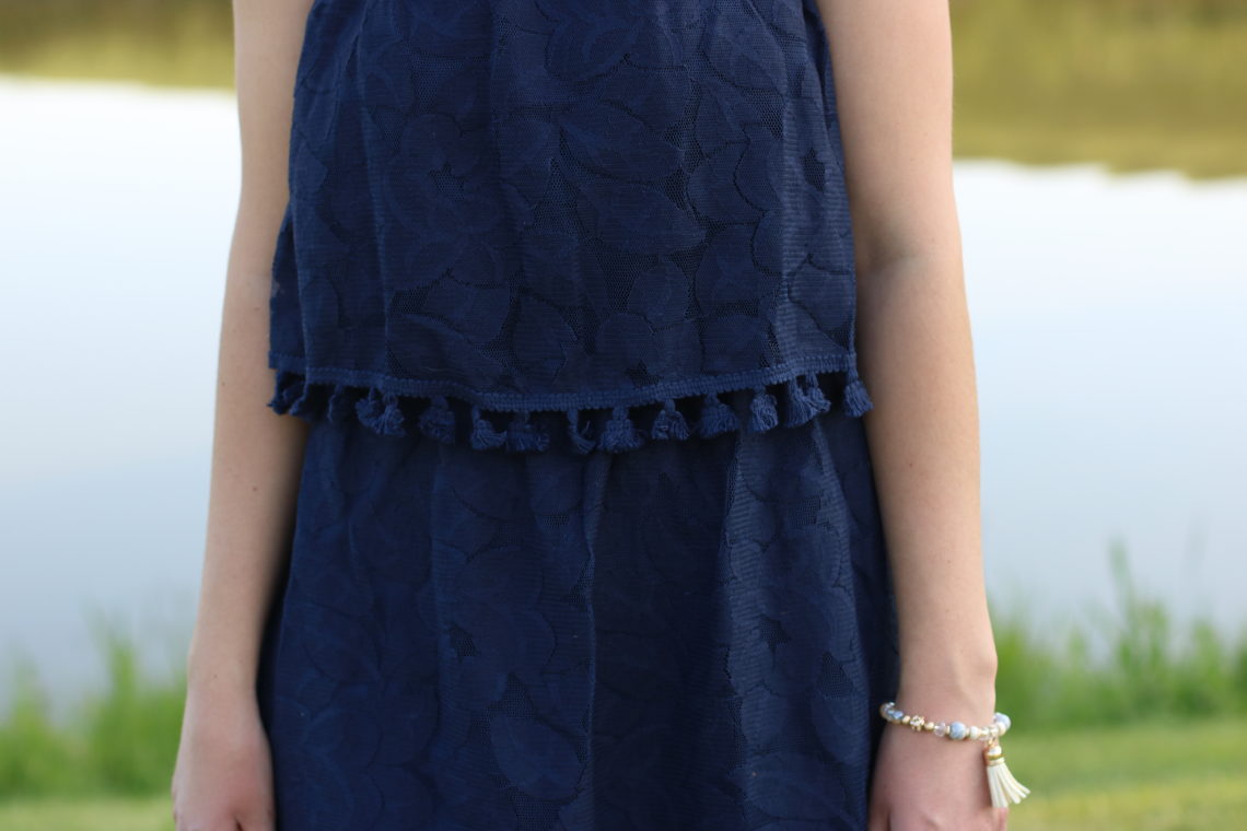 Target, navy blue pom pom dress, 