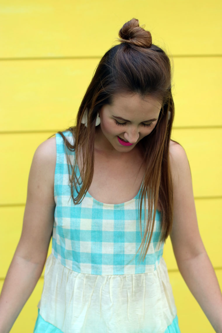 top knot, lace tank, Love Me Apparel