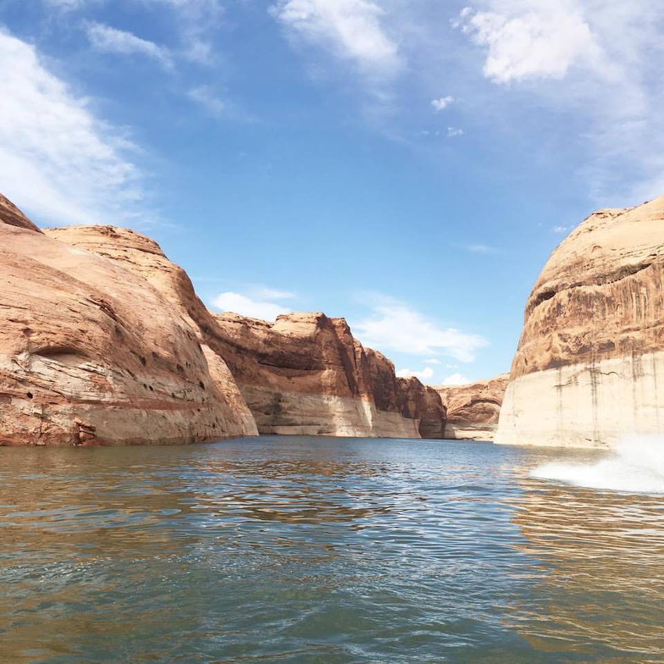 canyon, big walls, Lake Powell, Utah, jet skis, Summer, travel blogger, deep water