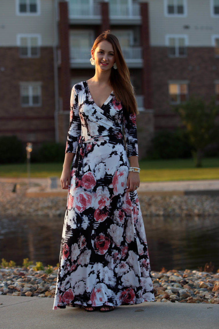 wrap around floral dress