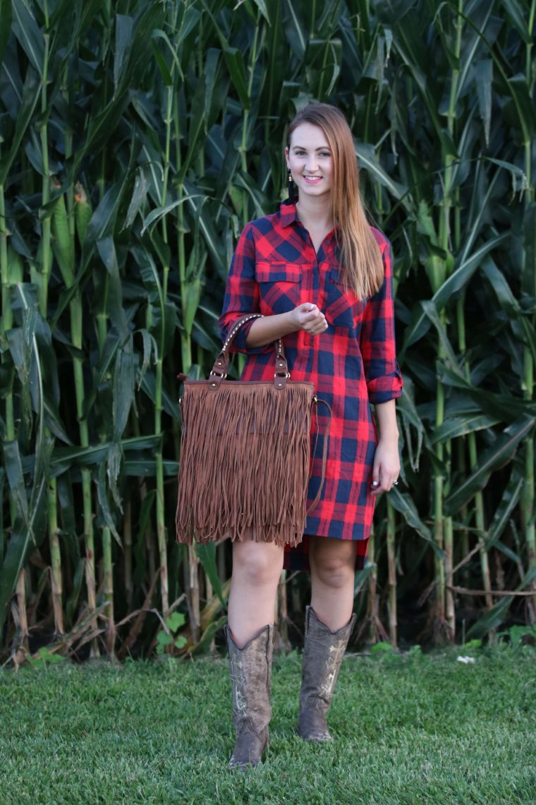 tunic dress, fringe bag, country girl, cowgirl boots