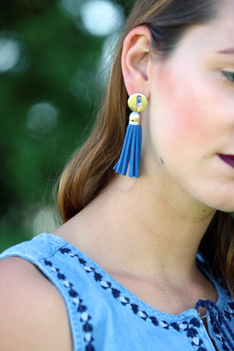 Marley Lilly, monogram earrings, tassel earrings