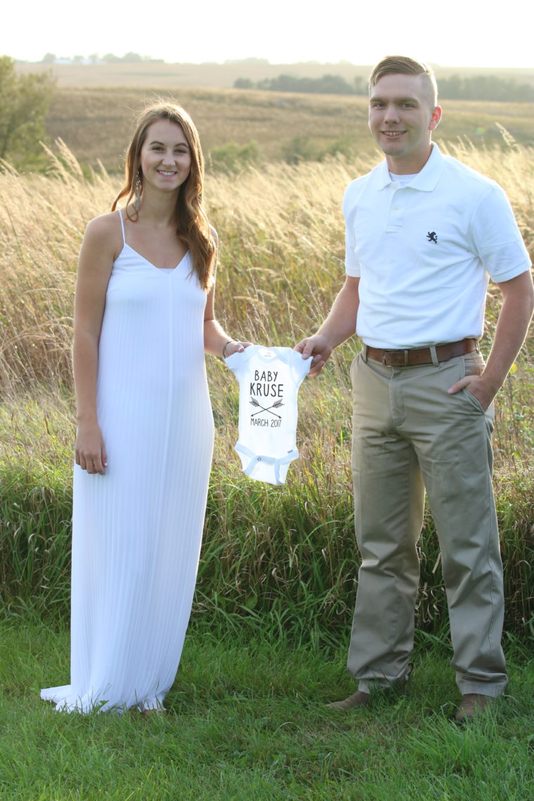white dress, pregnancy announcement, March 2017, March baby