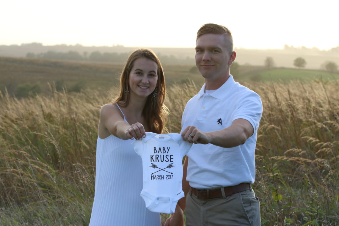 baby Kruse, party of 3, expecting, second trimester, pregnancy announcement, March baby 