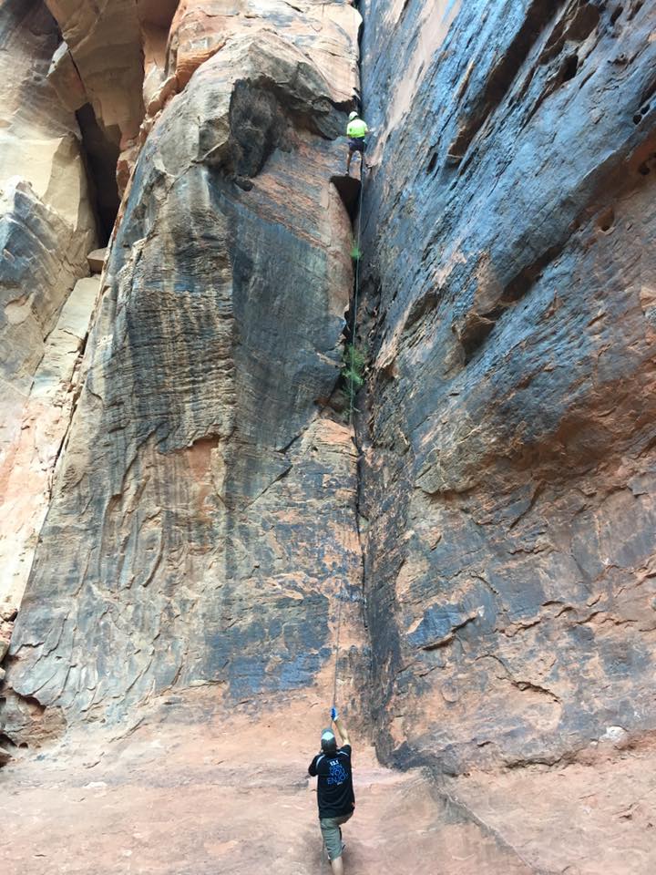 rappelling, 200ft cliff, St.  George, Utah 