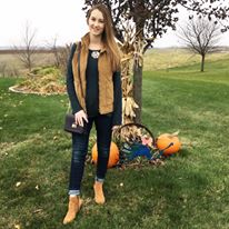 thanksgiving outfit, booties, corduroy vest, GiGi New York bag, fall look