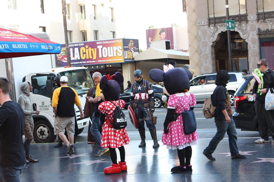 downtown Hollywood, California, mickey mouse, mini mouse, Hollywood