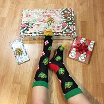 happy socks, presents, wrapping paper 