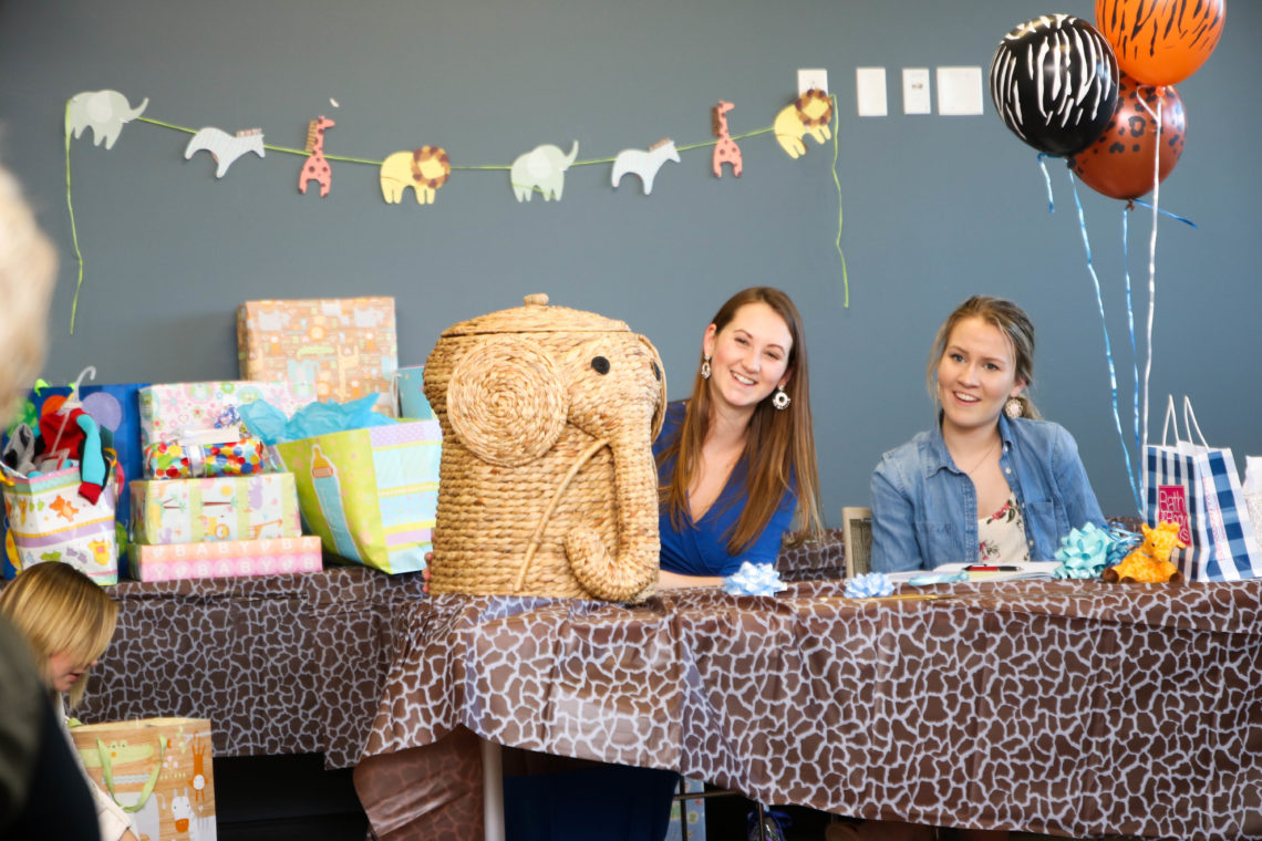 safari baby shower, elephant hamper