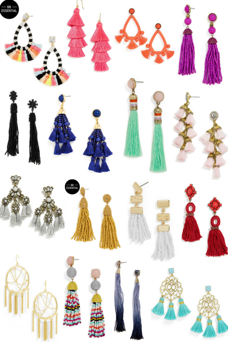 for the love of glitter, tassel earrings