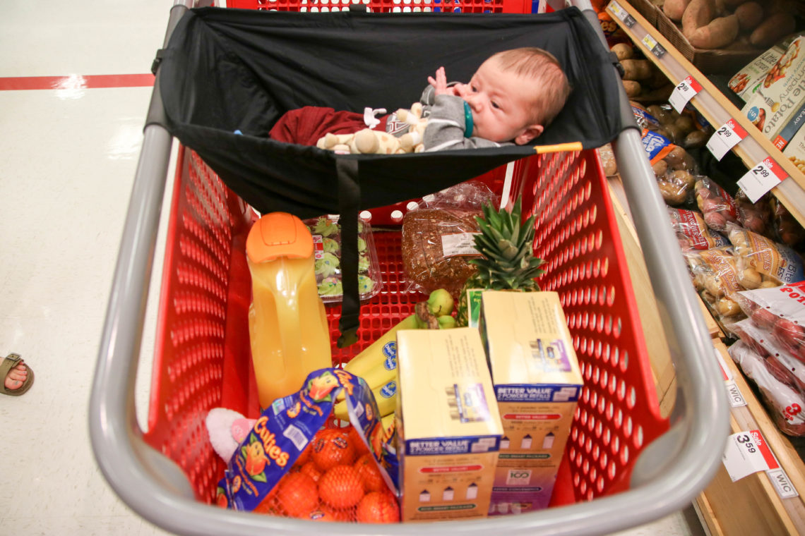 for the love of glitter, shopping cart hammock, binxybaby