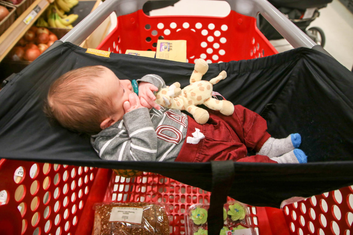 for the love of glitter, shopping cart hammock, binxybaby