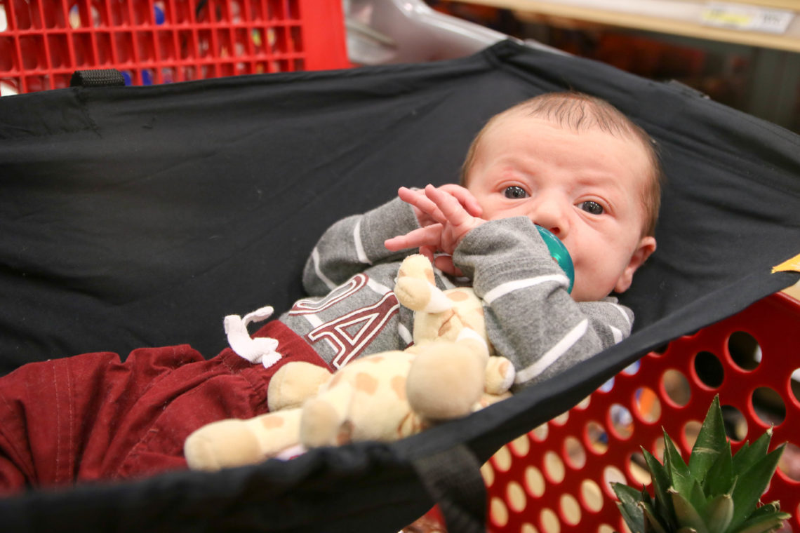 for the love of glitter, shopping cart hammock, binxybaby