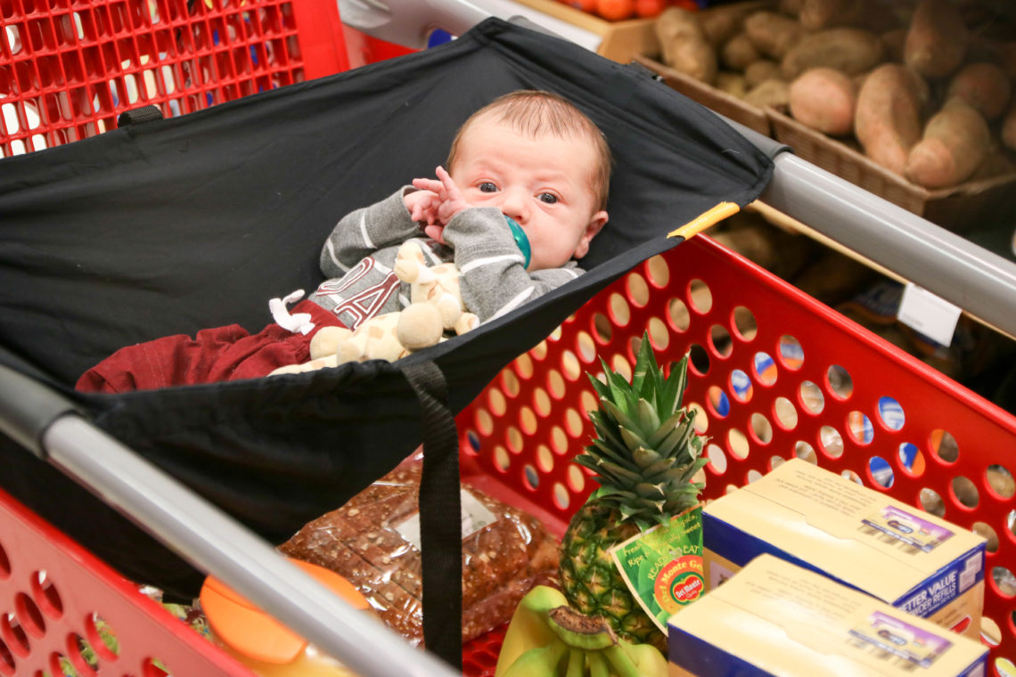 for the love of glitter, shopping cart hammock, binxybaby