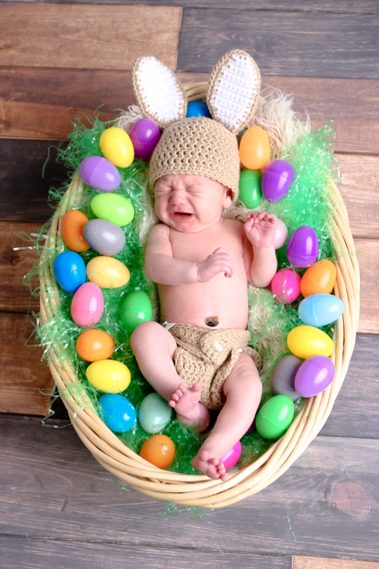 for the love of glitter, newborn photos, easter eggs, baby boy newborn photos